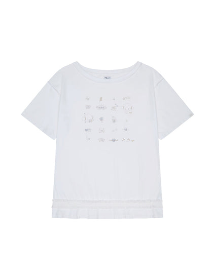 TUOMIO x Sanrio Characters - Cogimyun Oversized T-Shirt (White)