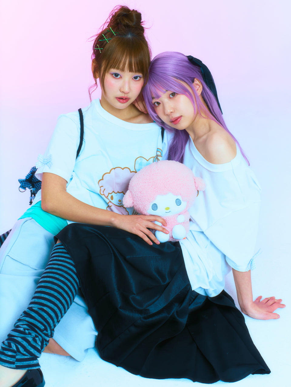 TUOMIO x Sanrio Characters - My Sweet Piano Oversized T-Shirt (White)