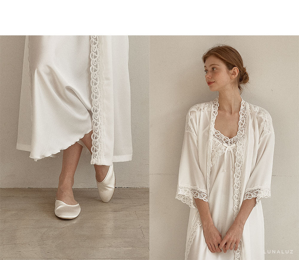LUNALUZ WOMEN Fabiola Slip Robe Set