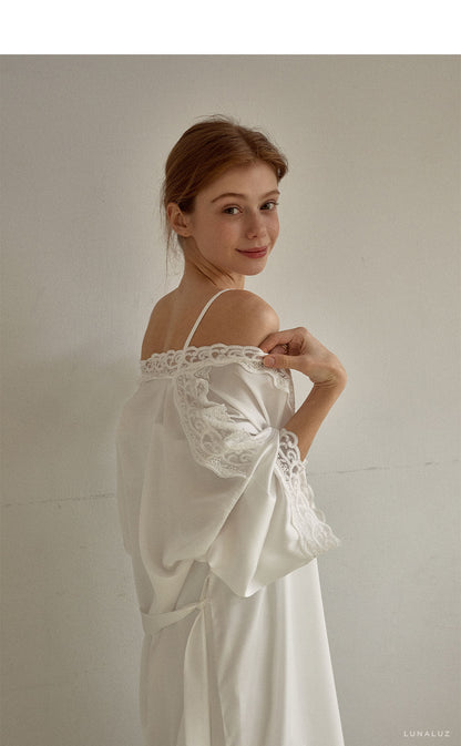 LUNALUZ WOMEN Fabiola Slip Robe Set