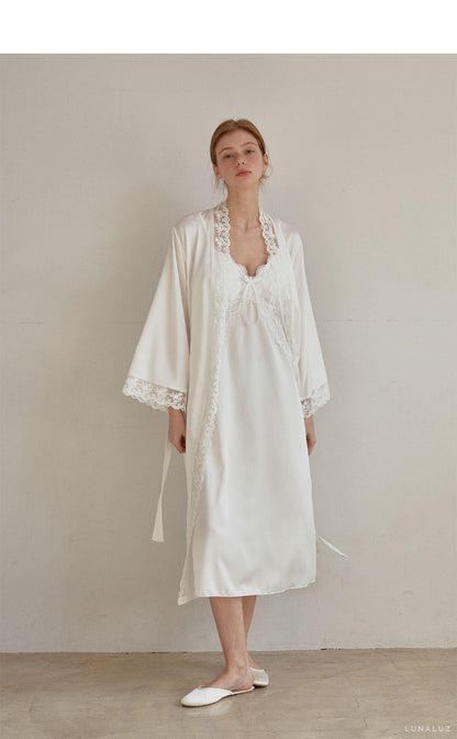 LUNALUZ WOMEN Audrey Slip Robe Set