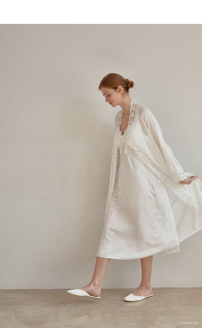 LUNALUZ WOMEN Audrey Slip Robe Set