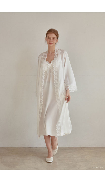 LUNALUZ WOMEN Audrey Slip Robe Set