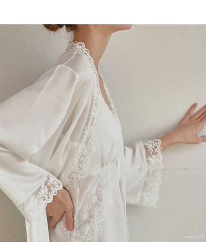 LUNALUZ WOMEN Audrey Slip Robe Set