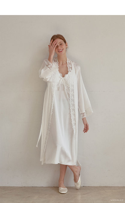 LUNALUZ WOMEN Audrey Slip Robe Set