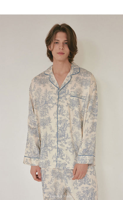 LUNALUZ MEN Versailles Modal Cotton Pajama Set