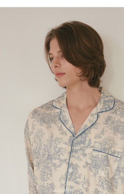 LUNALUZ MEN Versailles Modal Cotton Pajama Set