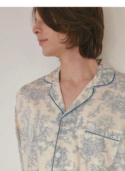 LUNALUZ MEN Versailles Modal Cotton Pajama Set