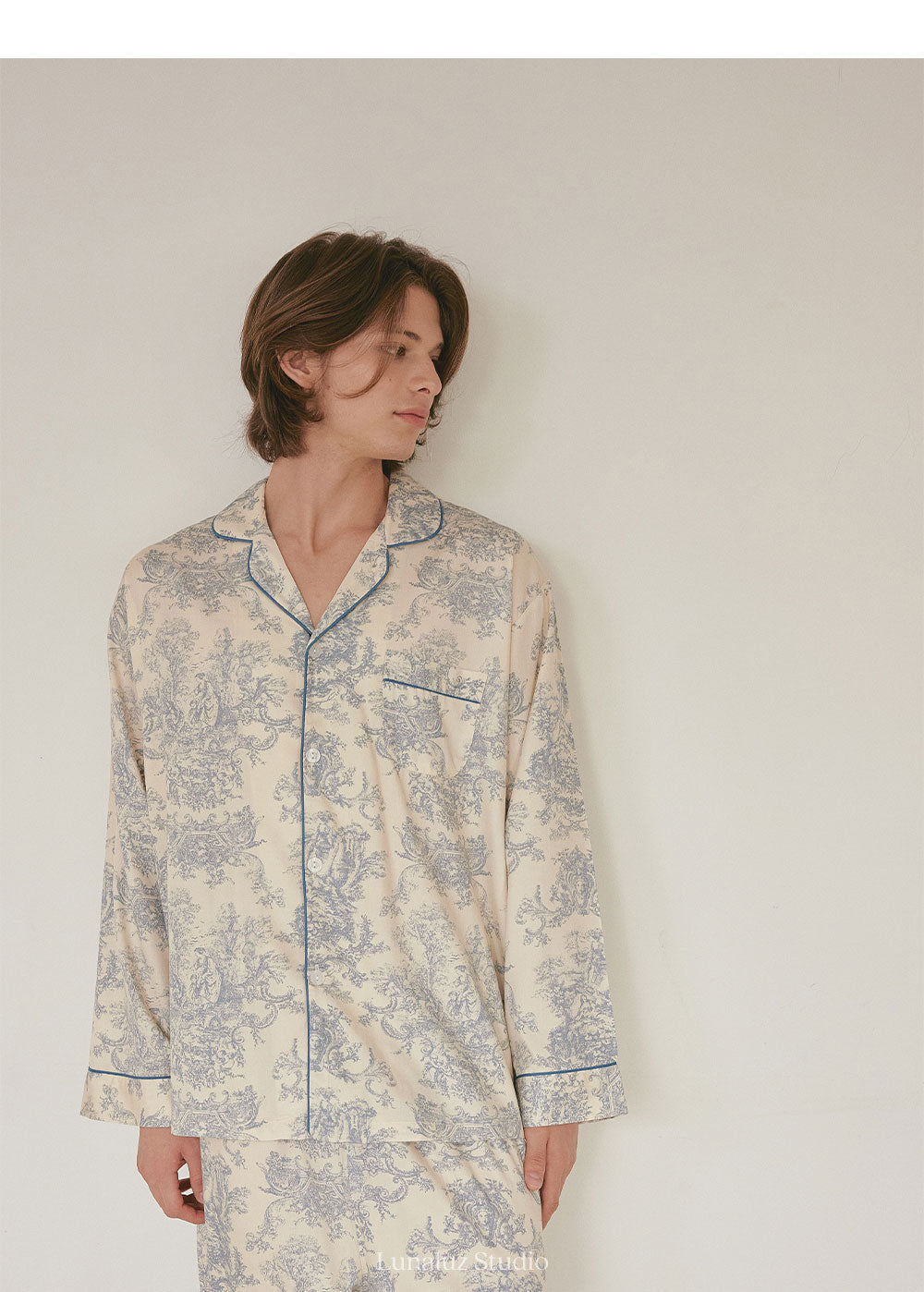 LUNALUZ MEN Versailles Modal Cotton Pajama Set