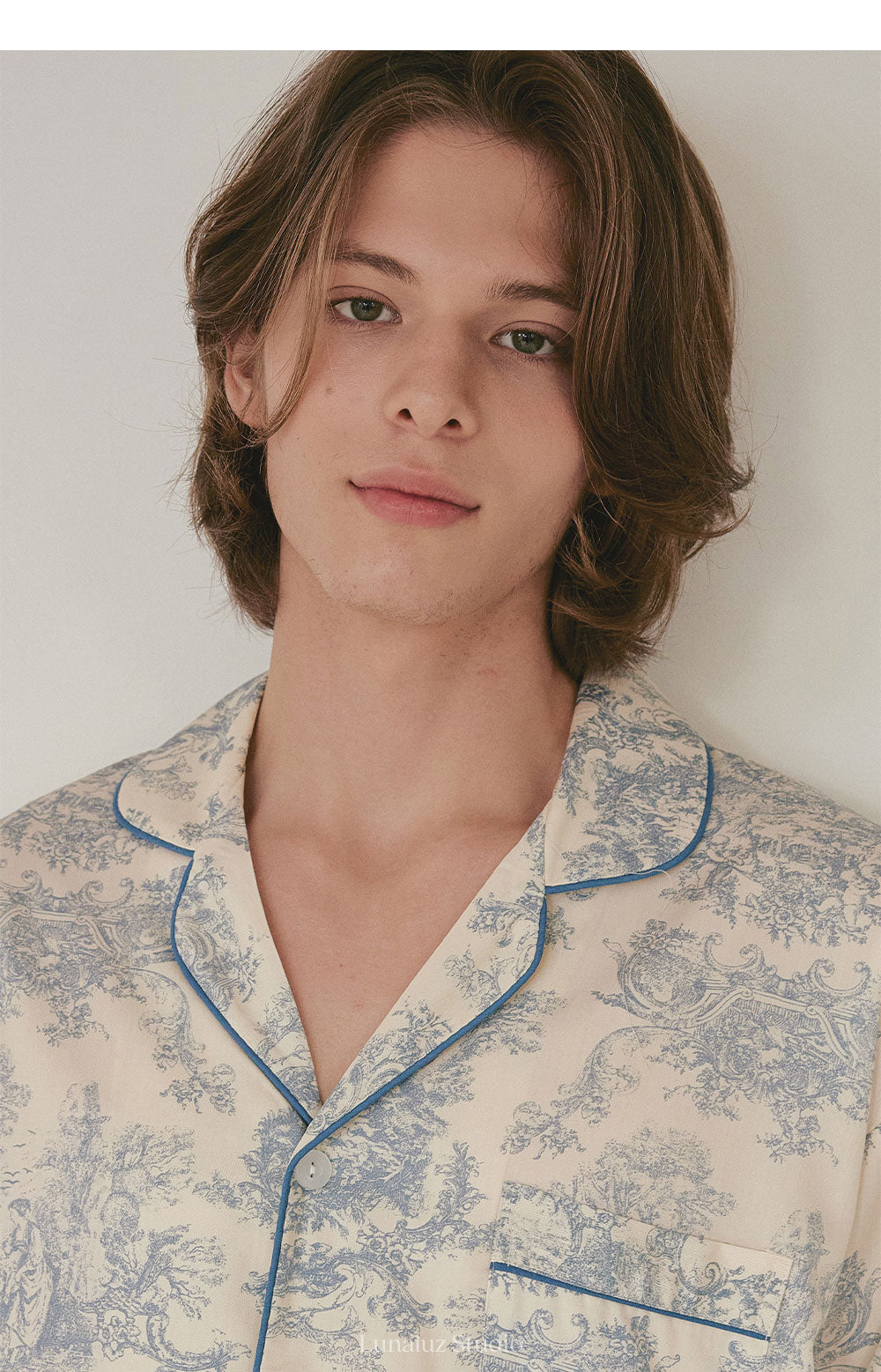 LUNALUZ MEN Versailles Modal Cotton Pajama Set