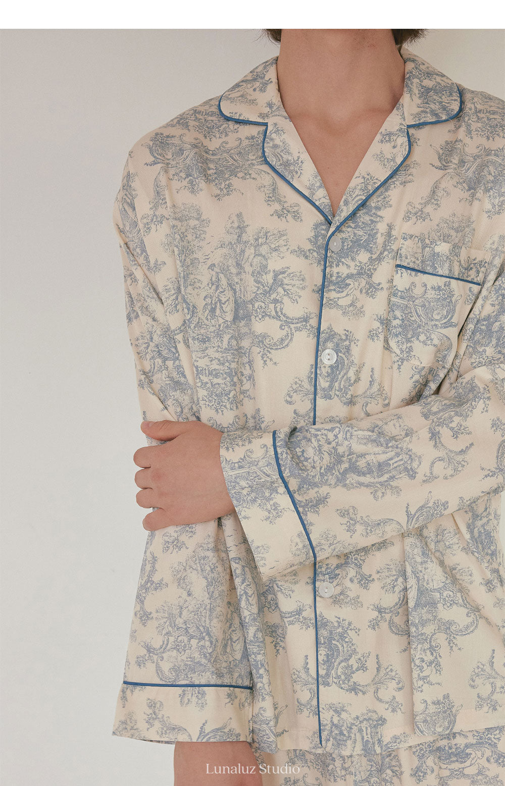 LUNALUZ MEN Versailles Modal Cotton Pajama Set