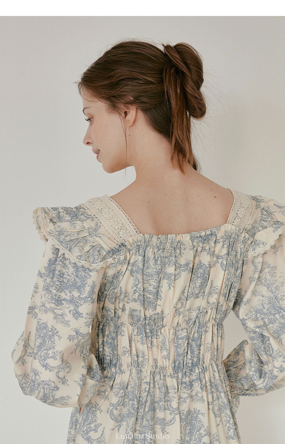 LUNALUZ WOMEN Versailles Square Neck Modal Cotton Pajama Set