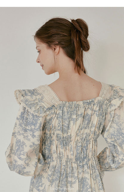 LUNALUZ WOMEN Versailles Square Neck Modal Cotton Pajama Set