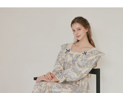 LUNALUZ WOMEN Versailles Square Neck Modal Cotton Pajama Set