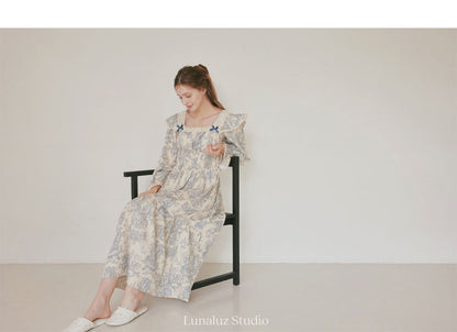 LUNALUZ WOMEN Versailles Square Neck Modal Cotton Pajama Set