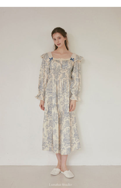 LUNALUZ WOMEN Versailles Square Neck Modal Cotton Pajama Set