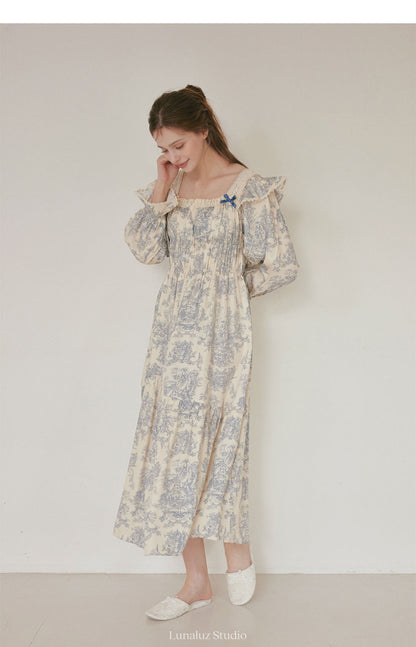 LUNALUZ WOMEN Versailles Square Neck Modal Cotton Pajama Set