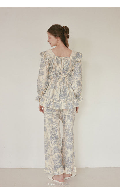 LUNALUZ WOMEN Versailles Square Neck Modal Cotton Pajama Set