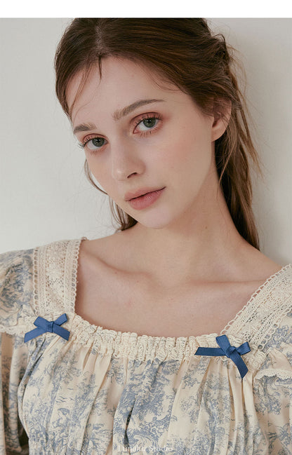 LUNALUZ WOMEN Versailles Square Neck Modal Cotton Pajama Set