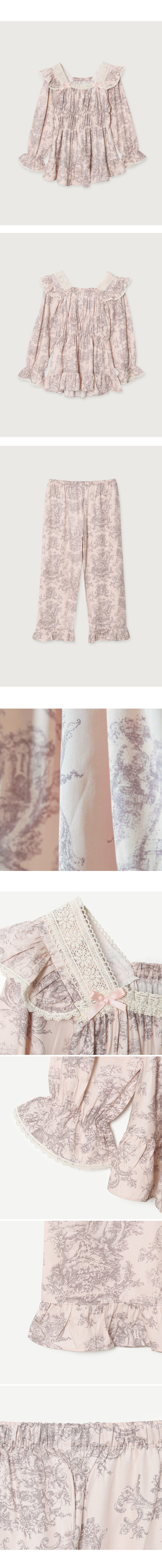 LUNALUZ WOMEN Versailles Square Neck Modal Cotton Pajama Set