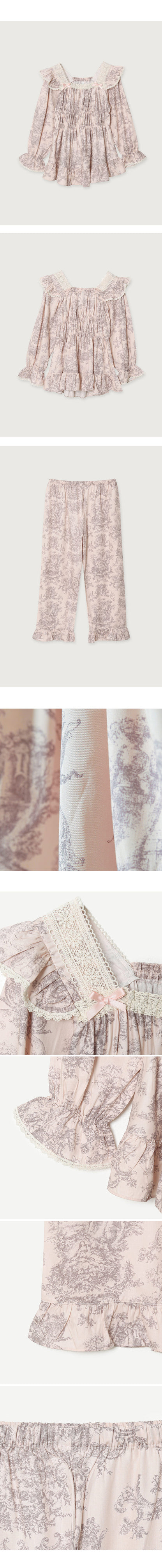 LUNALUZ WOMEN Versailles Square Neck Modal Cotton Pajama Set