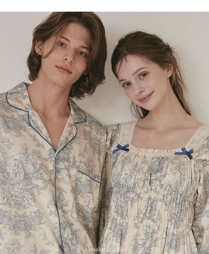 LUNALUZ MEN Versailles Modal Cotton Pajama Set