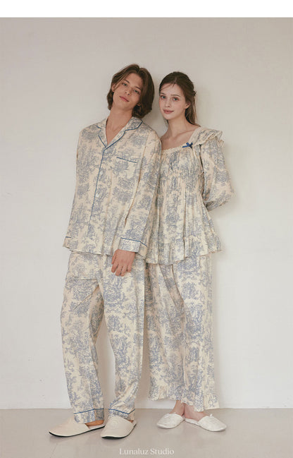 LUNALUZ MEN Versailles Modal Cotton Pajama Set