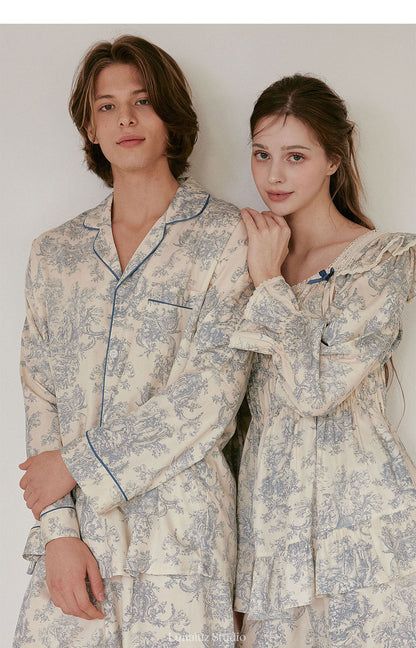 LUNALUZ MEN Versailles Modal Cotton Pajama Set