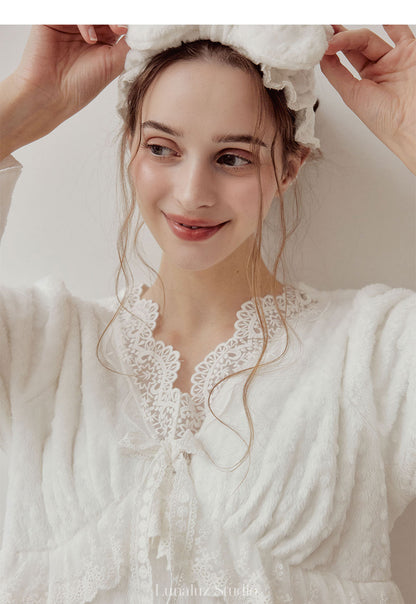 LUNALUZ WOMEN Teresa Embossing Fur Dress Pajama