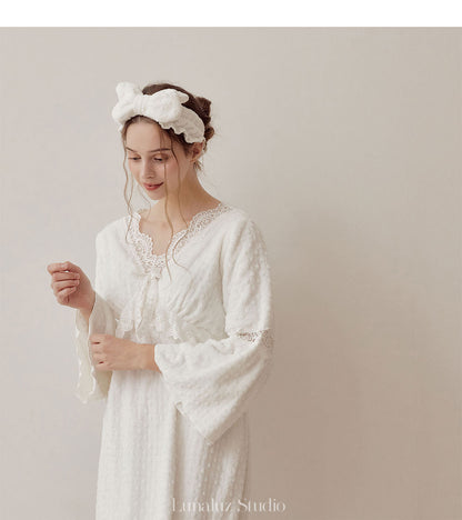 LUNALUZ WOMEN Teresa Embossing Fur Dress Pajama