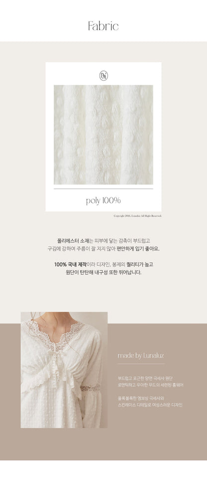 LUNALUZ WOMEN Teresa Embossing Fur Dress Pajama