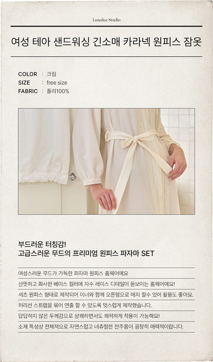 LUNALUZ WOMEN Teah Sandwashing Shirt Robe Dress