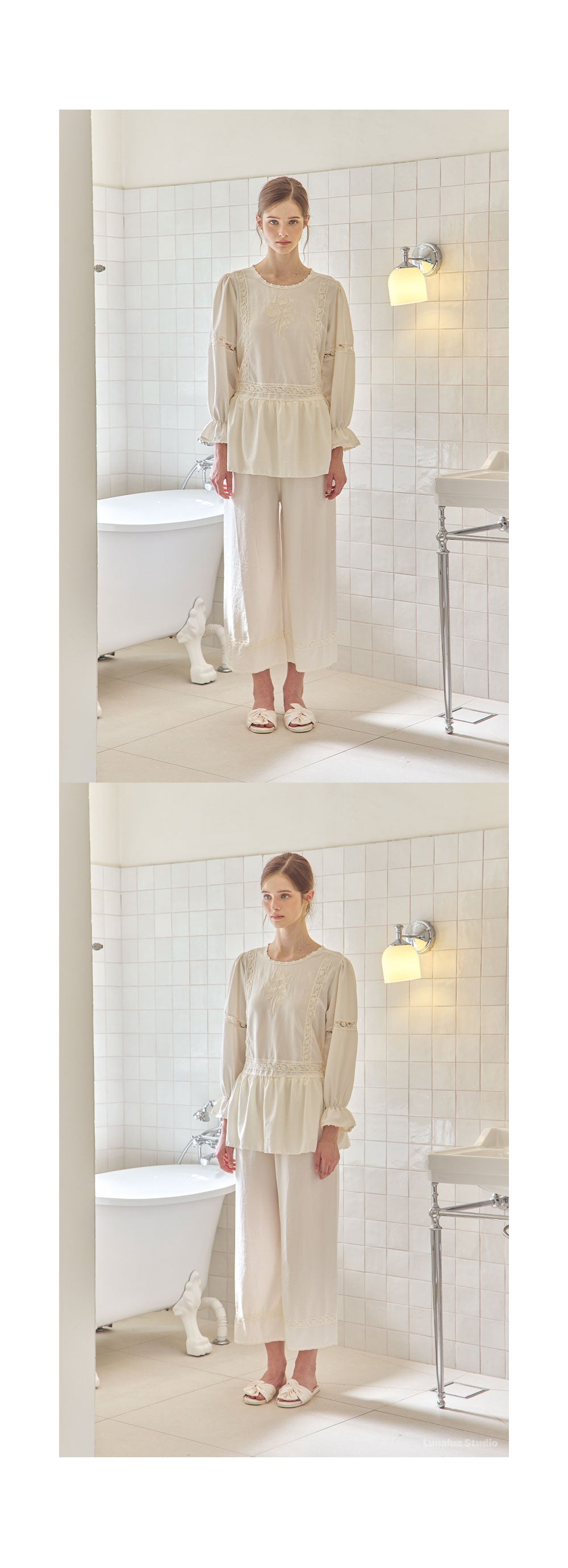 LUNALUZ WOMEN Avy Sandwashing Premium Embroidered Set