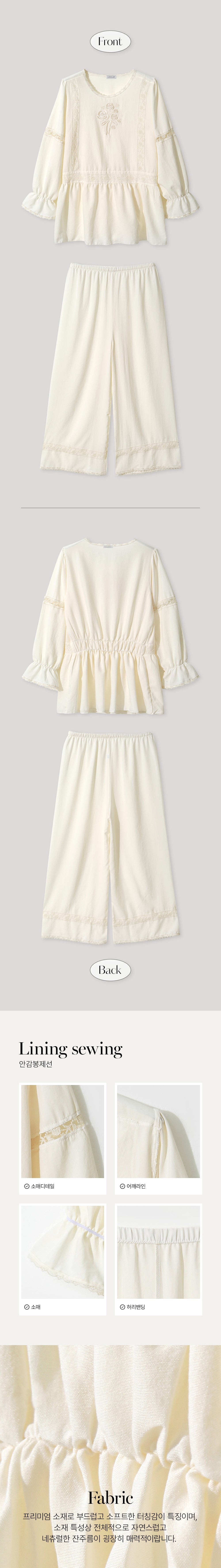 LUNALUZ WOMEN Avy Sandwashing Premium Embroidered Set