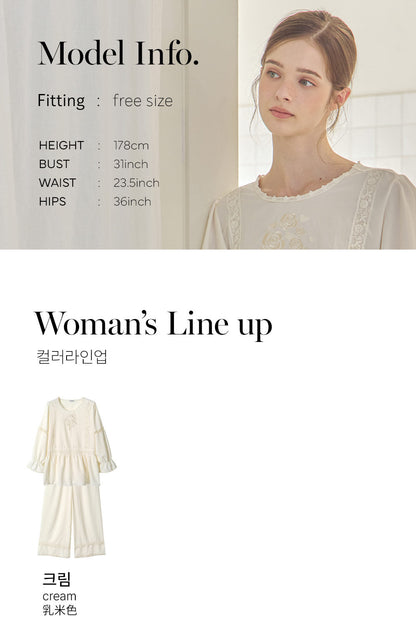 LUNALUZ WOMEN Avy Sandwashing Premium Embroidered Set