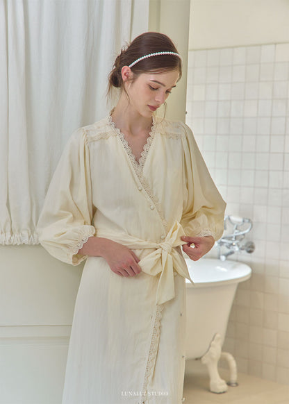 LUNALUZ WOMEN Washed Wrap Cathy Robe Dress