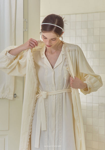 LUNALUZ WOMEN Washed Wrap Cathy Robe Dress