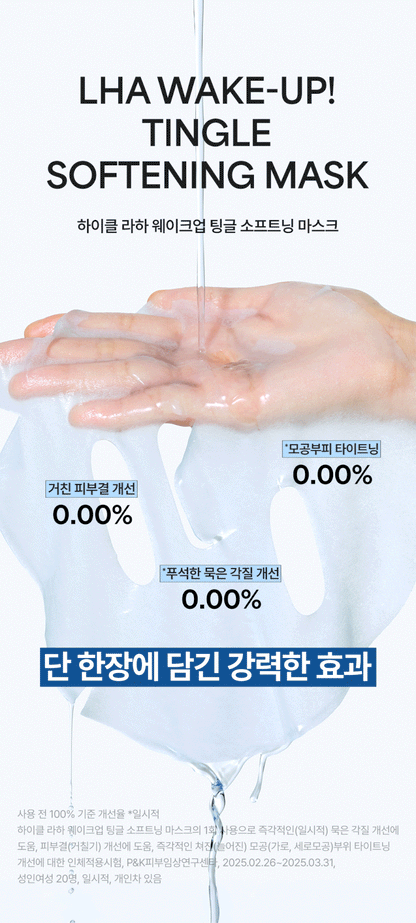 Hycl - LHA Wake-Up Tingle Softening Mask (4 Sheets)
