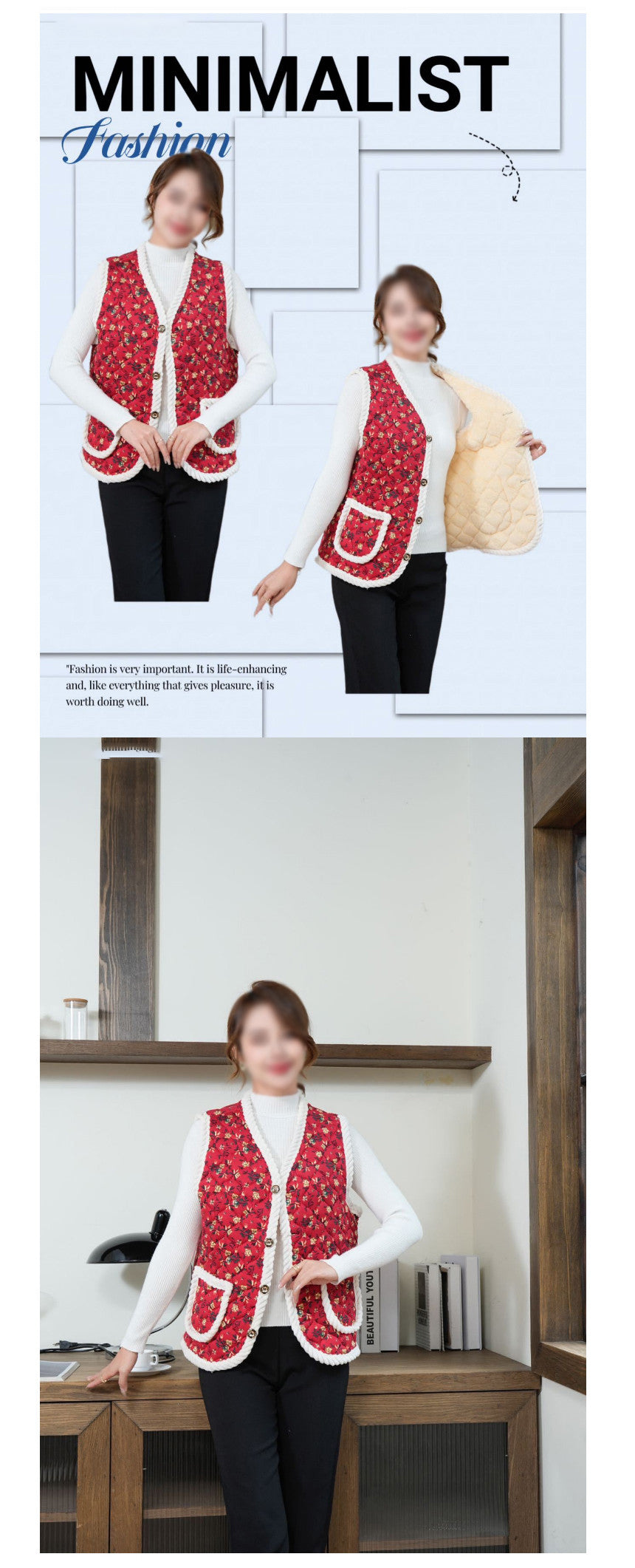 K-Idol Trend - Quilted Vest (Korean Hot Item)