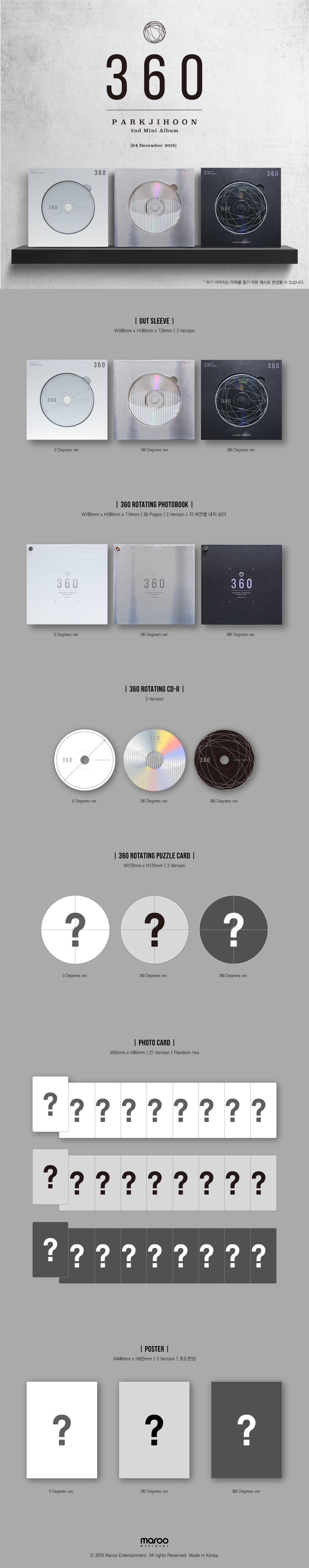 PARK JIHOON - 360 (2nd Mini Album) (Random Ver.)