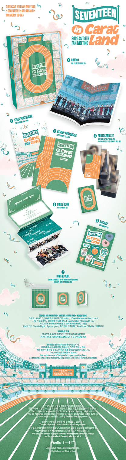 SEVENTEEN - 2025 SVT 9th Fan Meeting <SEVENTEEN in CARAT LAND> Memory Book+ [Pre-Order]