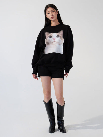 ETRE AU SOMMET No.2 Cat Face Sweatshirt