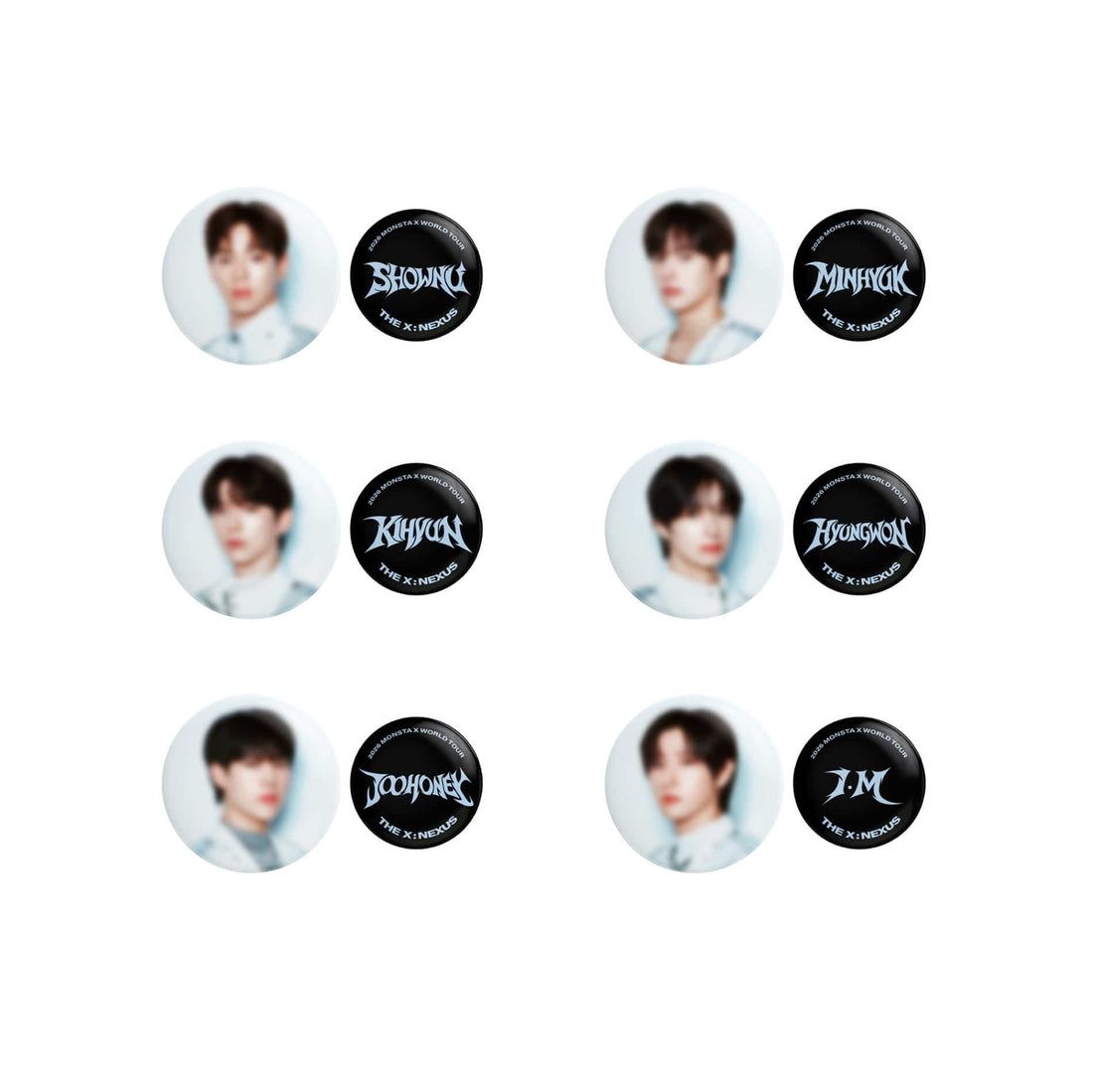 MONSTA X - [2026 WORLD TOUR THE X : NEXUS] Random Pin Button Set [Pre‑Order]