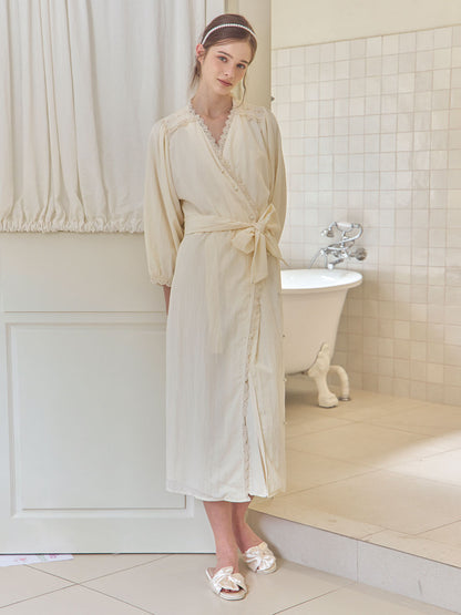 LUNALUZ WOMEN Washed Wrap Cathy Robe Dress