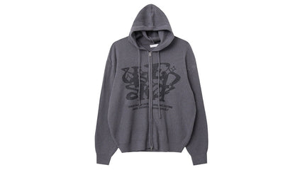 Huecloset - Lettering Hooded Zip-Up Knit (ATEEZ Wear)