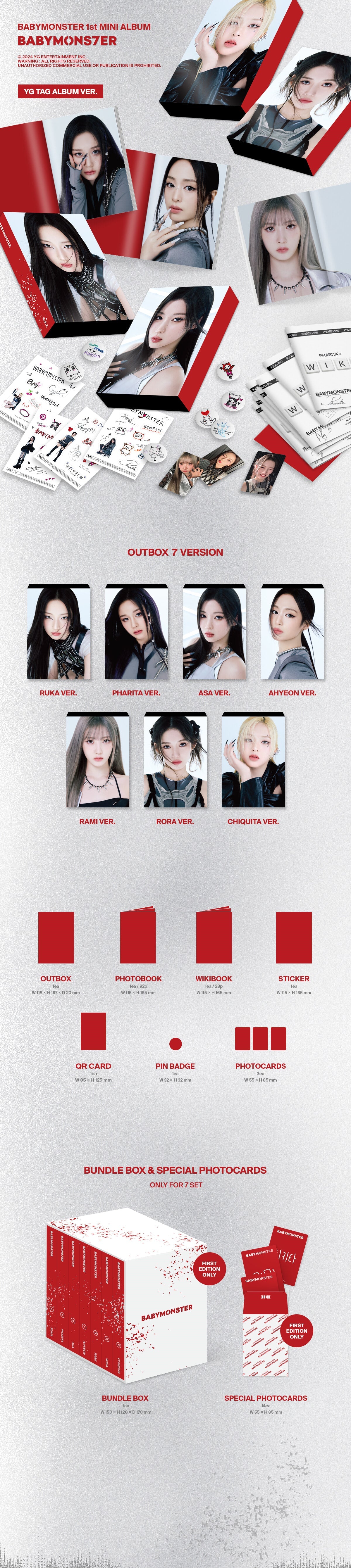 BABYMONSTER - BABYMONS7ER (1st Mini Album) YG Tag Album Ver.