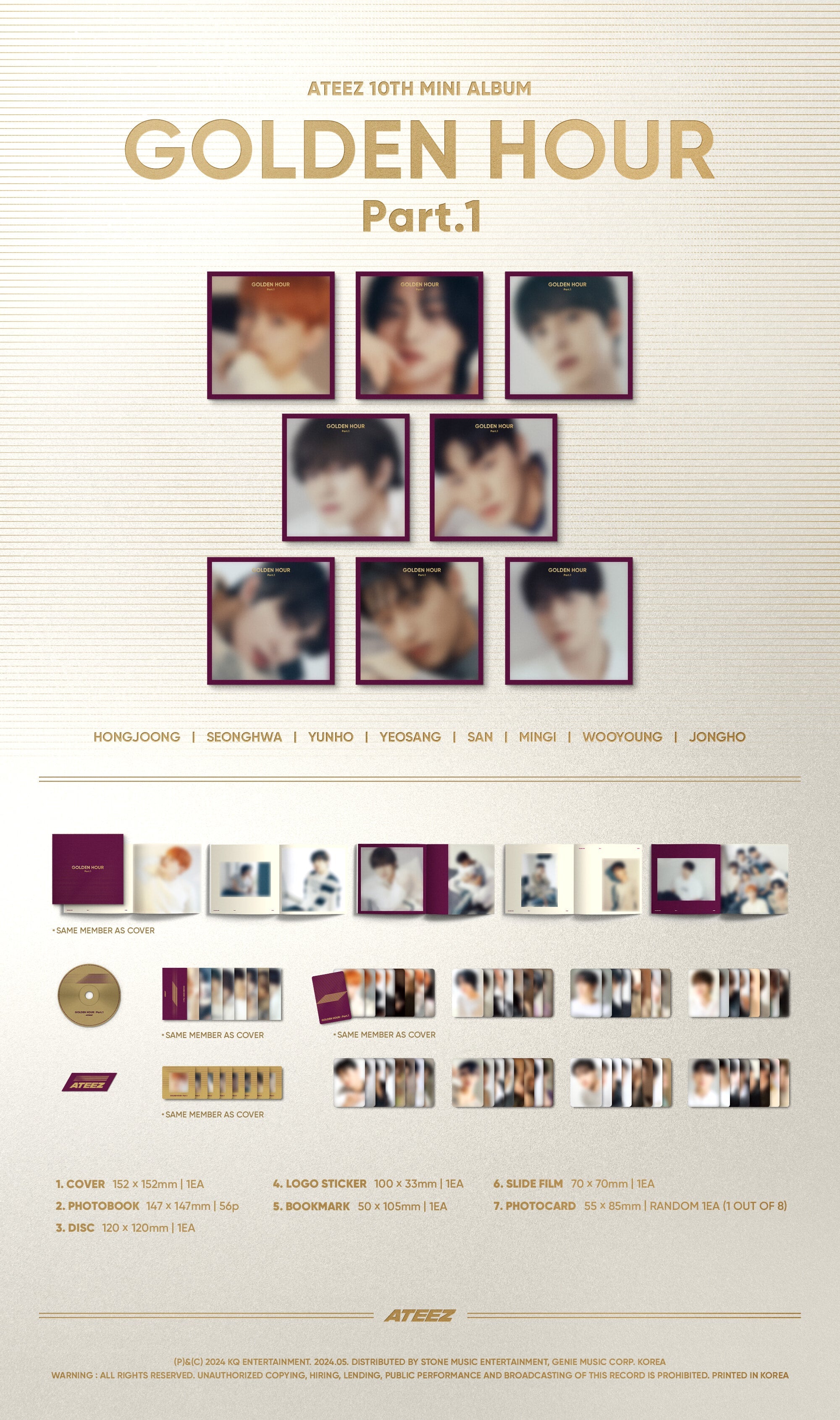 ATEEZ - GOLDEN HOUR : Part.1 (10th Mini Album) Digipak Ver. (Set Ver.)