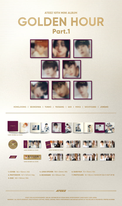 ATEEZ - GOLDEN HOUR : Part.1 (10th Mini Album) Digipak Ver. (Set Ver.)