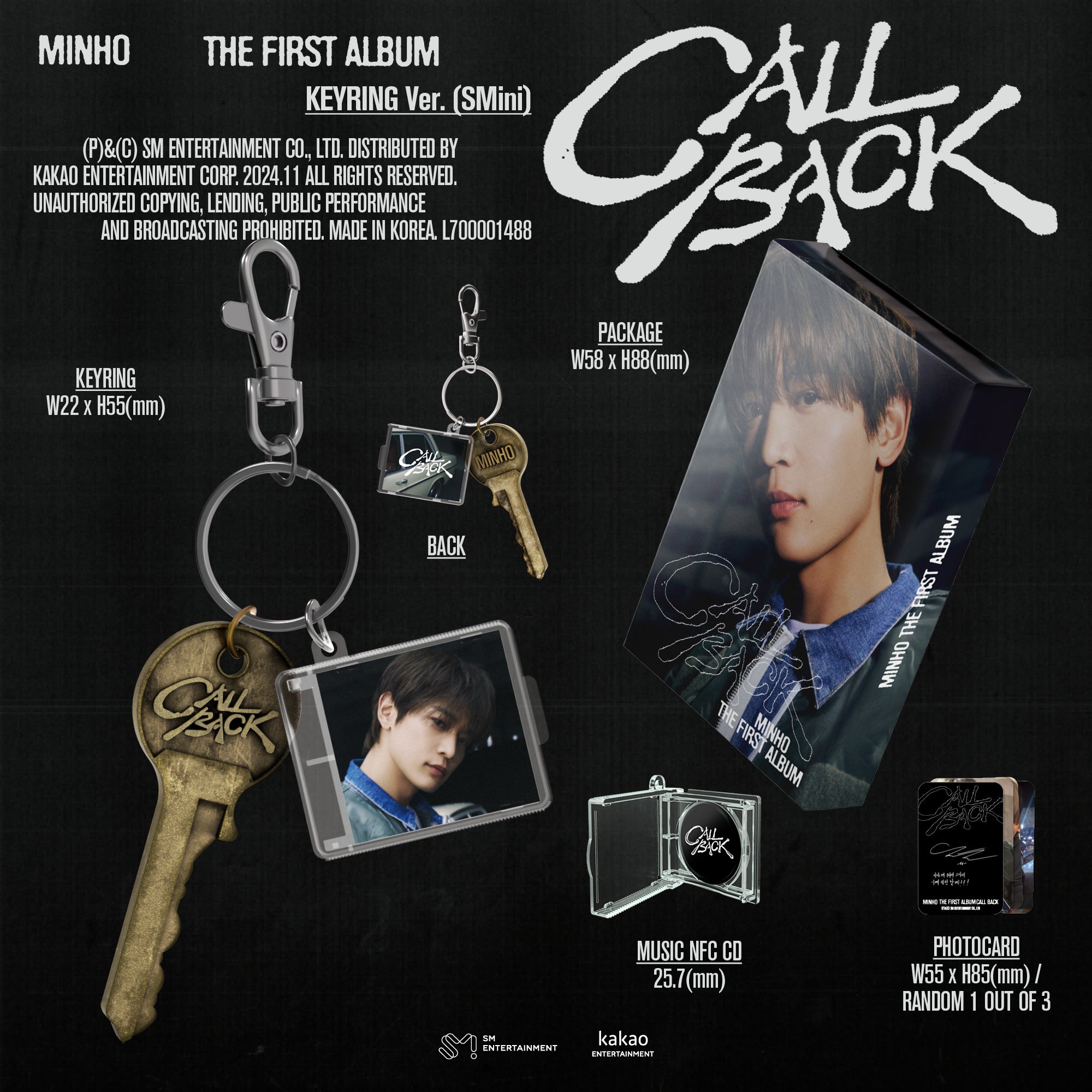MINHO - CALL BACK (1st Album) (Keyring Ver. / SMini)