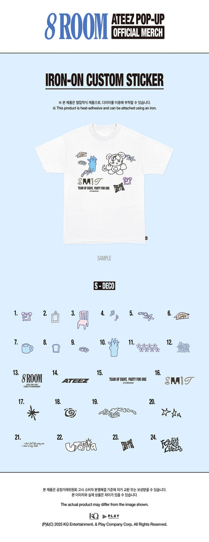 ATEEZ - [POP-UP '8ROOM'] Iron-On Custom Sticker (S-Deco)